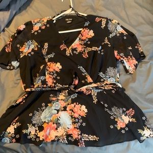 City Chic Faux Wrap Blouse Size XL/22. NWOT